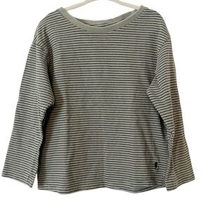 Zara Kids Black and Green Striped Crewneck‎ Long Sleeve Top Size 6 Boys